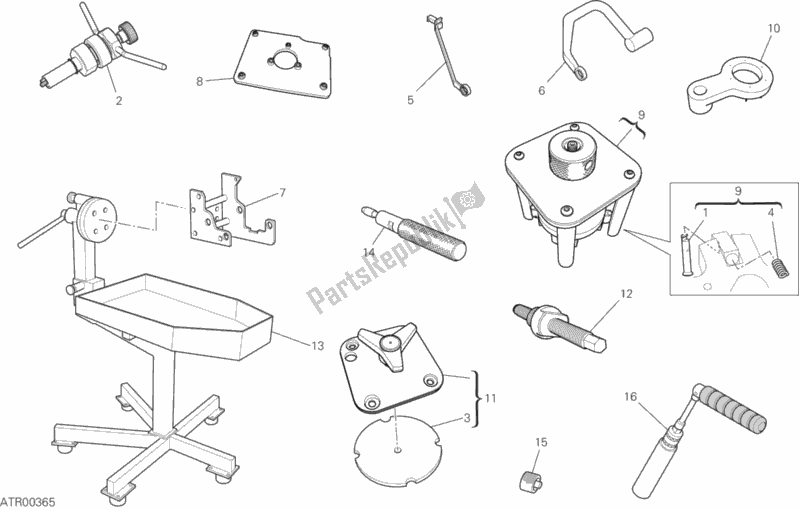 Wszystkie części do 01b - Narz? Dzia Serwisowe Warsztatu Ducati Superbike 959 Panigale ABS 2019